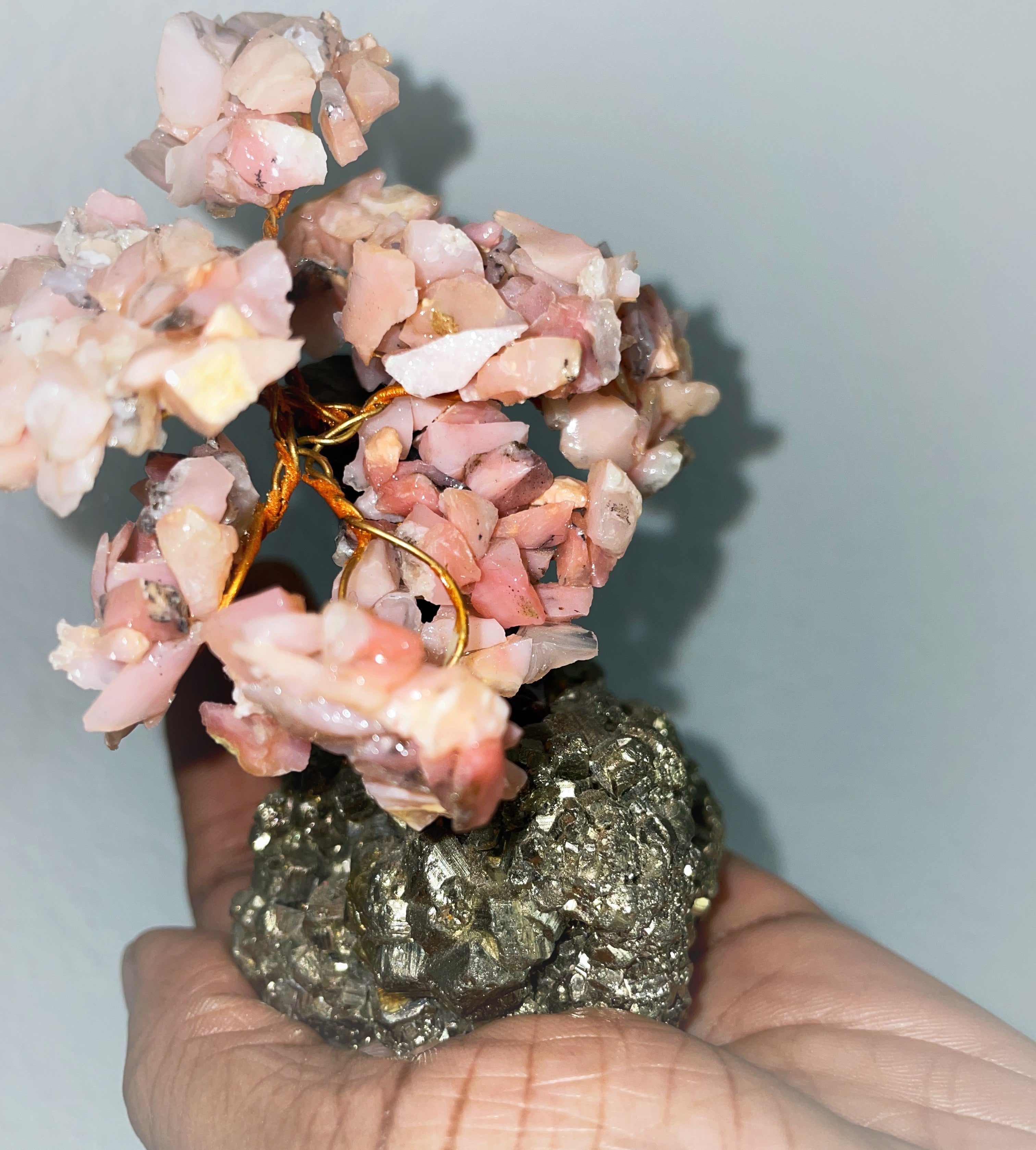 Pink Opal & Pyrite Tree Of Metamorphosis